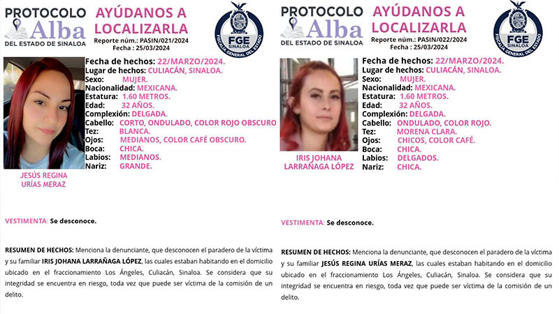 Dan a conocer fichas de cuatro desaparecidos en Culiacán, Sinaloa thumbnail